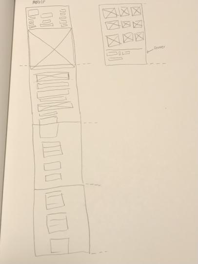 sketch of mobile wireframe